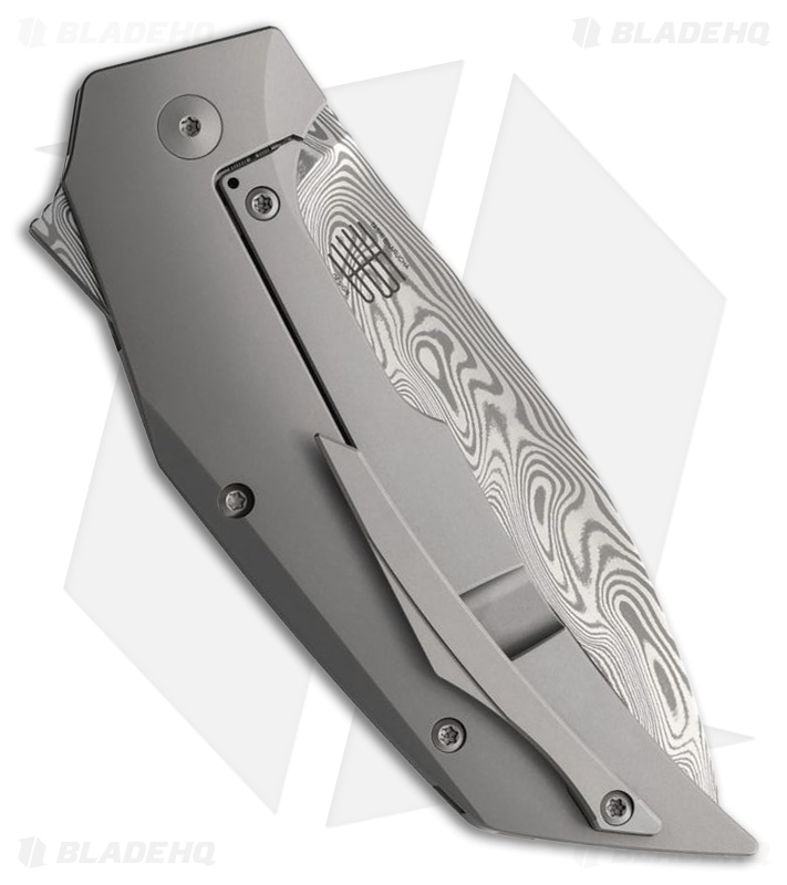 Reate Knives T4000 Frame Lock Knife Titanium/Carbon Fiber (3.8" Damasteel)