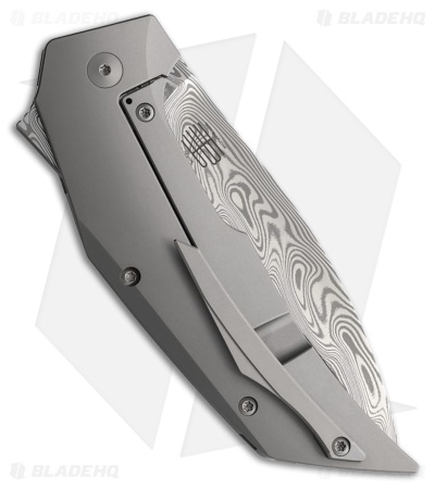 Reate Knives T4000 Frame Lock Knife Titanium/Carbon Fiber (3.8" Damasteel)