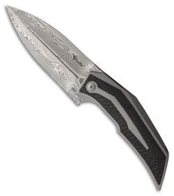 Reate Knives T4000 Frame Lock Knife Titanium/Carbon Fiber (3.8" Damasteel)