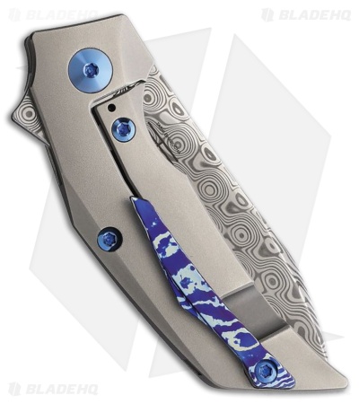 Reate Knives T2500 Frame Lock Knife Titanium/Timascus (2.5" Damasteel)
