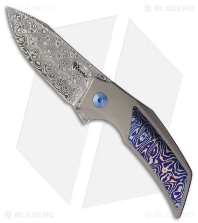 Reate Knives T2500 Frame Lock Knife Titanium/Timascus (2.5" Damasteel)