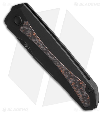 REK Sparrow Frame Lock Knife Black Titanium Copper SnakeSkin CF (3.25" PVD)