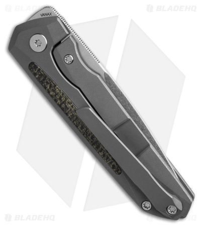 REK Sparrow Frame Lock Knife SW Titanium Black Burlap Micarta (3.25" SW)