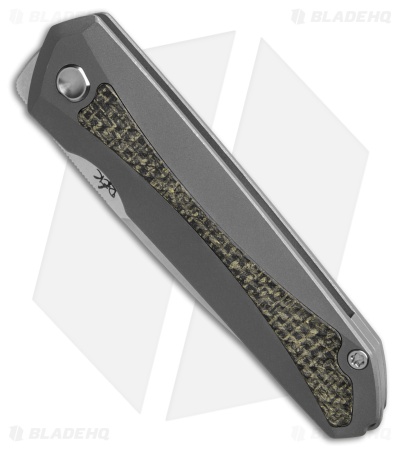REK Sparrow Frame Lock Knife SW Titanium Black Burlap Micarta (3.25" SW)