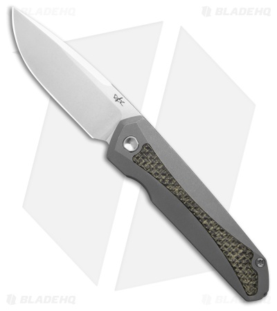 REK Sparrow Frame Lock Knife SW Titanium Black Burlap Micarta (3.25" SW)