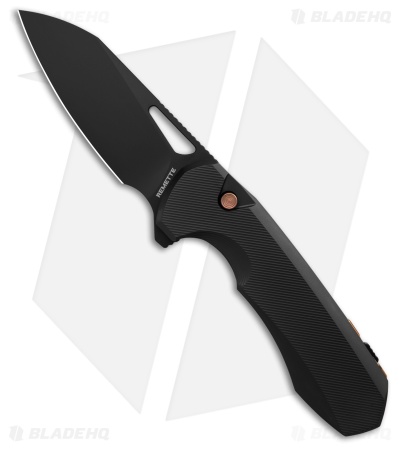 REMETTE RT-Camel Button Liner Lock Knife Black Titanium (2.75" Black)