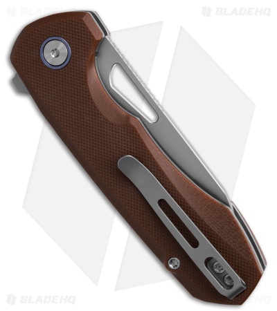 REMETTE RT-Camel Button Liner Lock Knife Brown G-10 (2.75" BB)