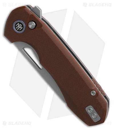 REMETTE RT-Camel Button Liner Lock Knife Brown G-10 (2.75" BB)