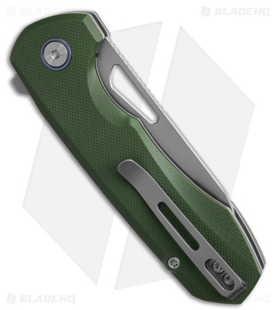 REMETTE RT-Camel Button Liner Lock Knife Green G-10 (2.75" BB)