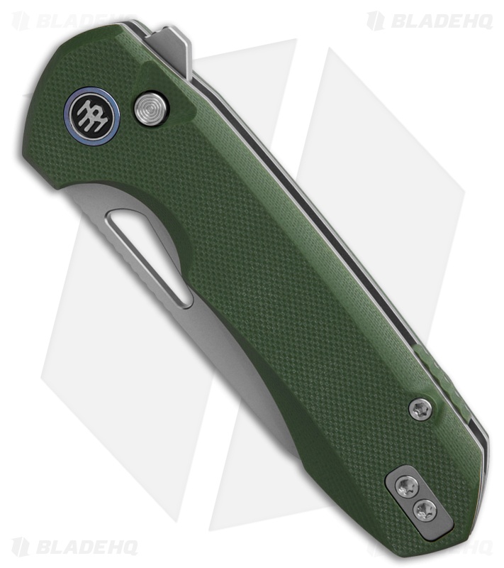 REMETTE RT-Camel Button Liner Lock Knife Green G-10 (2.75" BB)