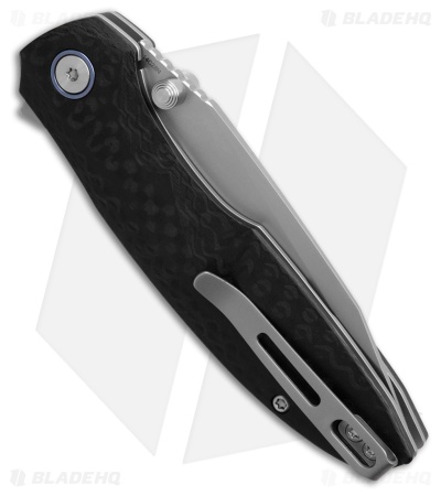 REMETTE RT-Cool Whale Button Liner Lock Knife Black G-10 (3.6" Sandblast)