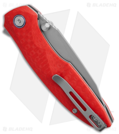 REMETTE RT-Cool Whale Button Liner Lock Knife Red G-10 (3.6" Sandblast)