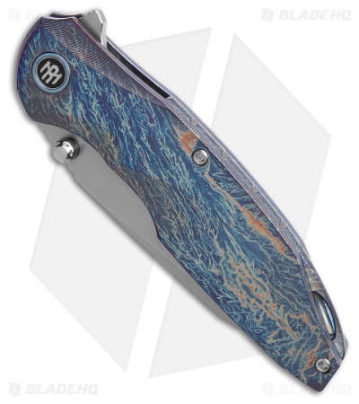 REMETTE RT-Cool Whale Frame Lock Knife Lightning Strike Ti (3.2" Pearlescent)
