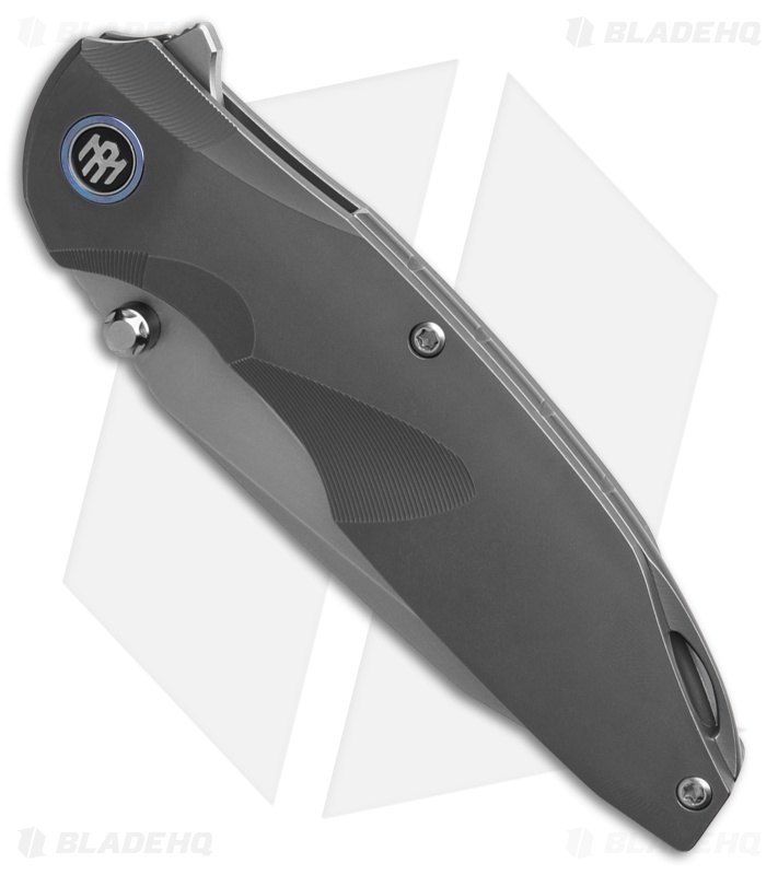 REMETTE RT-Cool Whale Frame Lock Knife Stonewash Titanium (3.2" Pearlescent)