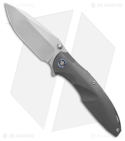 REMETTE RT-Cool Whale Frame Lock Knife Stonewash Titanium (3.2" Pearlescent)