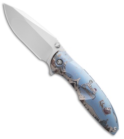 REMETTE RT-Cool Whale Frame Lock Knife Ti (3.4" Sandblast)