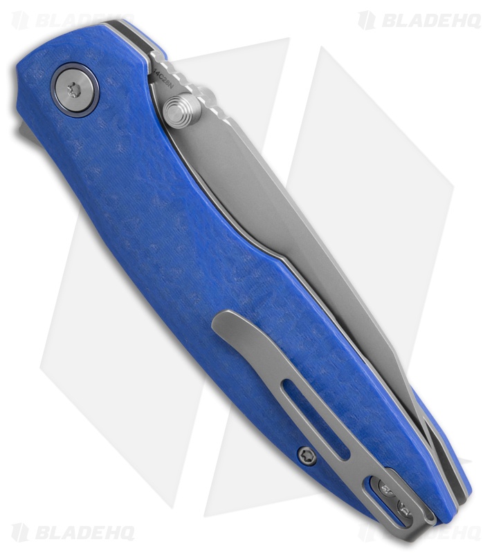 REMETTE RT-Cool Whale Liner Lock Knife Blue Raindrop G-10 (3.2" Sandblast)