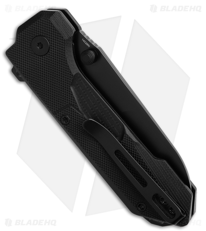 REMETTE RT-Cosmic Button + Liner Lock Knife Milled Black G-10 (2.8" Black)