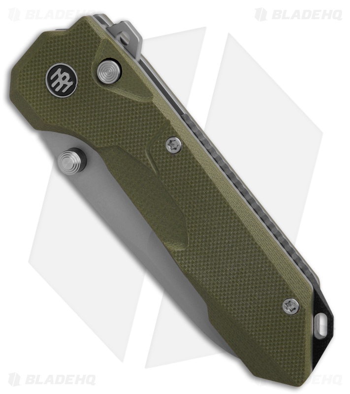 REMETTE RT-Cosmic Button + Liner Lock Knife Milled Green G-10 (2.8" Sandblast)