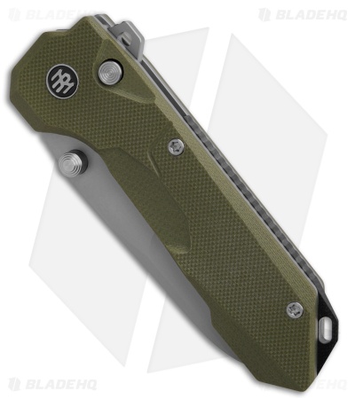 REMETTE RT-Cosmic Button + Liner Lock Knife Milled Green G-10 (2.8" Sandblast)