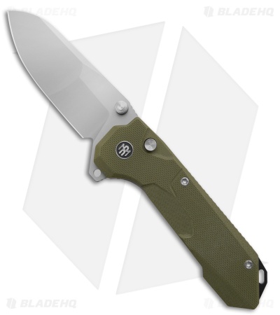 REMETTE RT-Cosmic Button + Liner Lock Knife Milled Green G-10 (2.8" Sandblast)