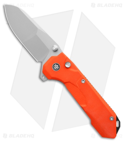 REMETTE RT-Cosmic Button + Liner Lock Knife Milled Orange G-10 (2.8" Sandblast)