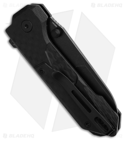 REMETTE RT-Cosmic Button + Liner Lock Knife Milled Black CF G-10 (2.8" Black)