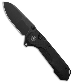 REMETTE RT-Cosmic Button + Liner Lock Knife Milled Black CF G-10 (2.8" Black)