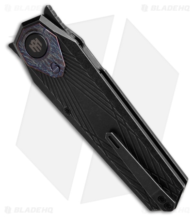 REMETTE RT-Infinite Power Button Lock Knife Black/Flamed Titanium (3.1" BSW)