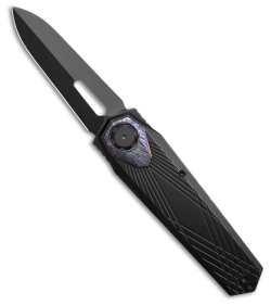 REMETTE RT-Infinite Power Button Lock Knife Black/Flamed Titanium (3.1" BSW)