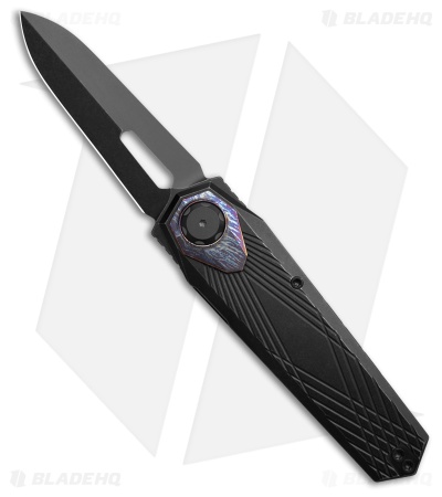 REMETTE RT-Infinite Power Button Lock Knife Black/Flamed Titanium (3.1" BSW)