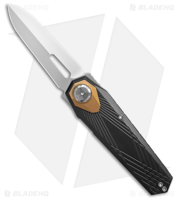 REMETTE RT-Infinite Power Button Lock Knife Black/Gold Titanium (3.1" BB)