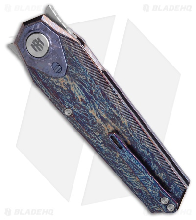 REMETTE RT-Infinite Power Button Lock Knife Flamed Titanium (3.1" BB)