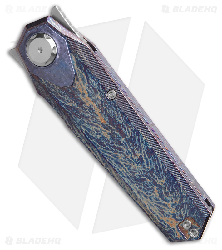 REMETTE RT-Infinite Power Button Lock Knife Flamed Titanium (3.1" BB)