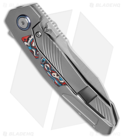 REMETTE RT-Kestrel Frame Lock Knife Ti + Red/White/Blue/Black CF (2.8" Satin)