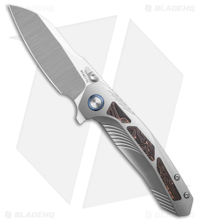 REMETTE RT-Kestrel Frame Lock Knife Titanium + Copper CF (2.8" Satin)