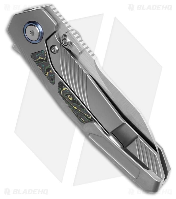 REMETTE RT-Kestrel Frame Lock Knife Titanium + Green/Black CF (2.8" Satin)