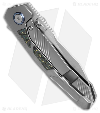 REMETTE RT-Kestrel Frame Lock Knife Titanium + Green/Black CF (2.8" Satin)