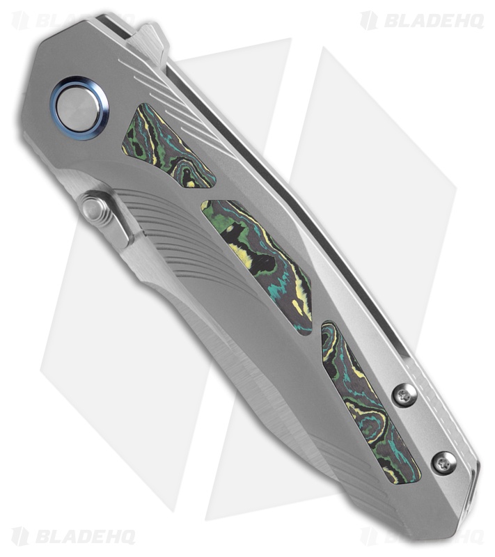 REMETTE RT-Kestrel Frame Lock Knife Titanium + Green/Black CF (2.8" Satin)