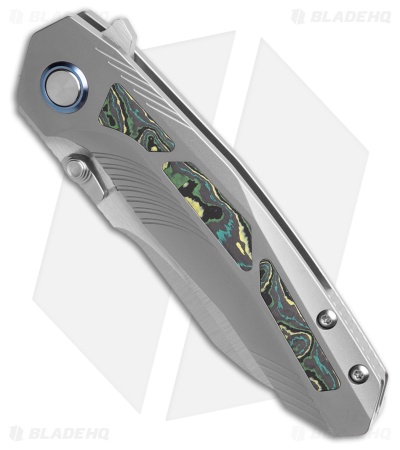 REMETTE RT-Kestrel Frame Lock Knife Titanium + Green/Black CF (2.8" Satin)