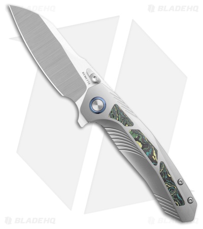 REMETTE RT-Kestrel Frame Lock Knife Titanium + Green/Black CF (2.8" Satin)