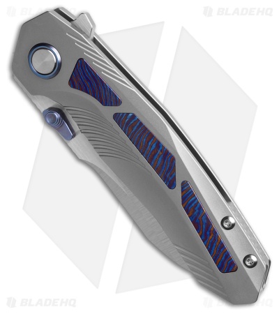 REMETTE RT-Kestrel Frame Lock Knife Titanium + Timascus Inlays (2.8" Satin)