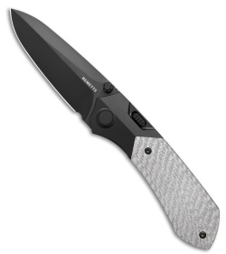 REMETTE RT-Meteor Button + Liner Lock Knife Black Ti/ Silver CF (3" Black)
