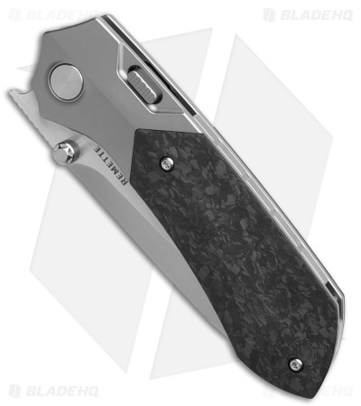 REMETTE RT-Meteor Button + Liner Lock Knife Ti + Carbon Fiber (3" Pearlescent)