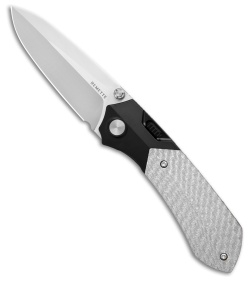 REMETTE RT-Meteor Button + Liner Lock Knife Ti + Silver CF (3" Pearlescent)