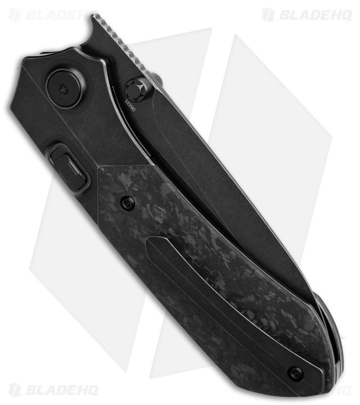 REMETTE RT-Meteor Button Liner Lock Knife Black Ti/Carbon Fiber (3" Pearlescent)