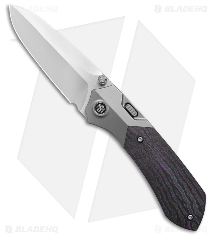 REMETTE RT-Meteor Button Liner Lock Knife Ti/Jazzy CF (3" Pearlescent)