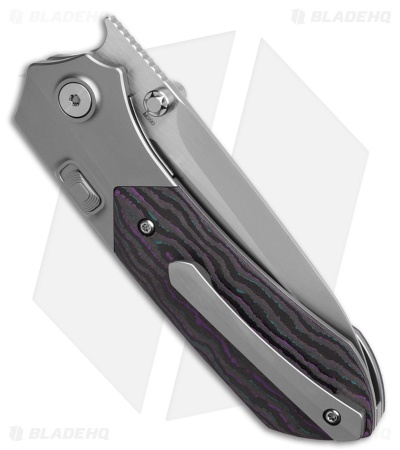 REMETTE RT-Meteor Button Liner Lock Knife Ti/Jazzy CF (3" Pearlescent)