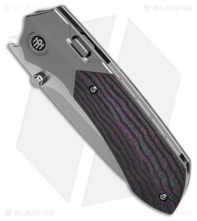 REMETTE RT-Meteor Button Liner Lock Knife Ti/Jazzy CF (3" Pearlescent)