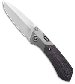 REMETTE RT-Meteor Button Liner Lock Knife Ti/Jazzy CF (3" Pearlescent)